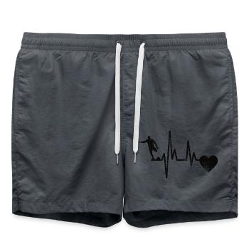 Fußballtrainer Fußball Herzfrequenz Fußballspieler - Badeshorts - Anthrazit - Vorne - AI Model Male 185 light (185cm)