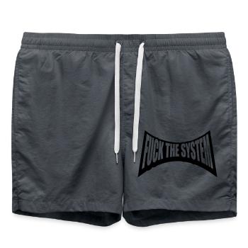 Fuck the system Punk - Badeshorts - Anthrazit - Vorne - AI Model Male 185 light (185cm)