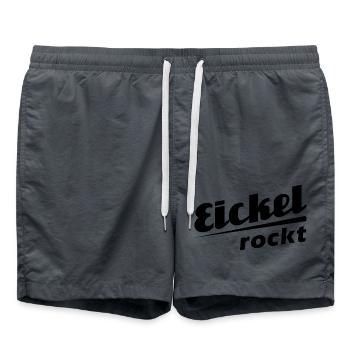 Eickel rockt - Textdesign mit Stadtnamen - Badeshorts - Anthrazit - Vorne - AI Model Male 185 light (185cm)