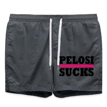 Nancy pelosi sucks - Swim Trunks - anthracite - Front - AI Model Male 185 light (185cm)