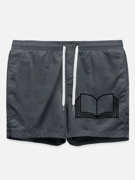 Roman offenes Buch Seiten - Badeshorts - Anthrazit