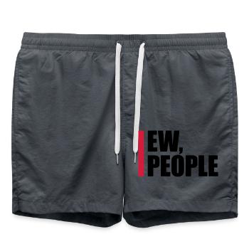 ew people funny quote - Swim Trunks - anthracite - Front - AI Model Male 185 light (185cm)
