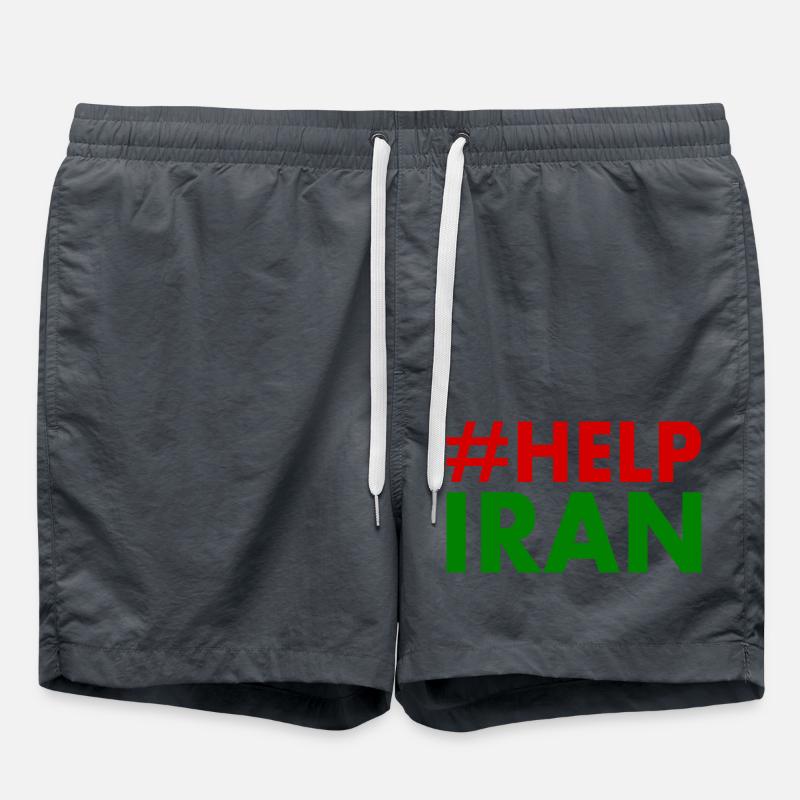 Help iran - Badeshorts - Anthrazit