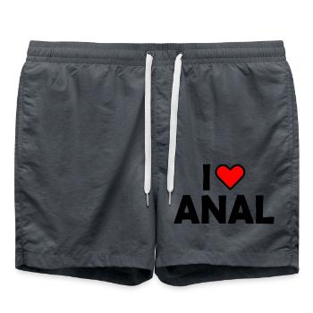 I love anal - Swim Trunks - anthracite - Front - AI Model Male 185 light (185cm)