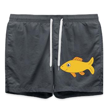 Fish Shirt Fish Motif,Fishing Clothing Gift - Swim Trunks - anthracite - Front - AI Model Male 185 light (185cm)