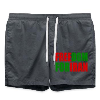 Freedom for iran - Swim Trunks - anthracite - Front - AI Model Male 185 light (185cm)