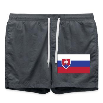 Slovakia Flag - Swim Trunks - anthracite - Front - AI Model Male 185 light (185cm)