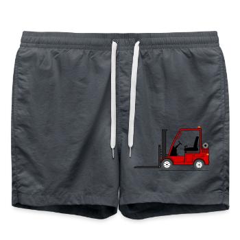 Stapler Gabelstabler Rot - Badeshorts - Anthrazit - Vorne - AI Model Male 185 light (185cm)