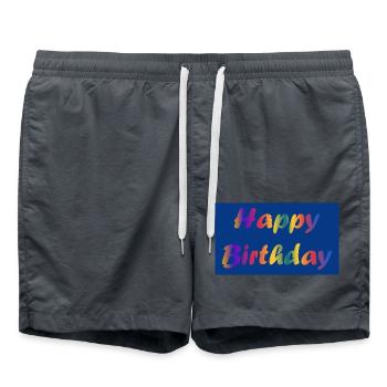 ALLES GUTE ZUM GEBURTSTAG. ALLES GUTE ZUM GEBURTSTAG. JAHRESTAG. - Badeshorts - Anthrazit - Vorne - AI Model Male 185 light (185cm)