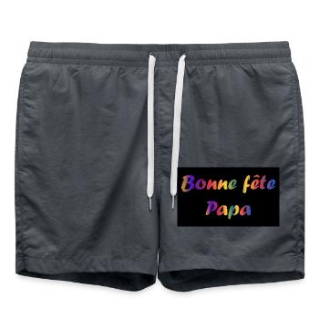 FÊTE DES PÈRES. BONNE FÊTE PAPA. PAPA. BONNE FÊTE - Short de bain - charbon - Devant - AI Model Male 185 light (185cm)