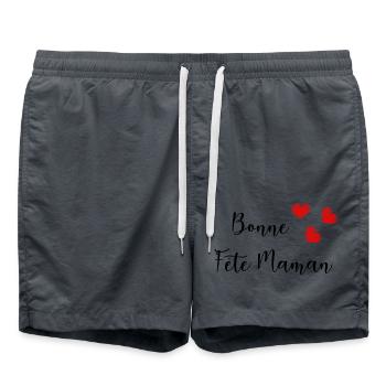 MAMAN. FÊTE DES MÈRES. BONNE FÊTE MAMAN. JE T'AIME - Short de bain - charbon - Devant - AI Model Male 185 light (185cm)