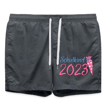 Schulkind 2023 - Badeshorts - Anthrazit - Vorne - AI Model Male 185 light (185cm)