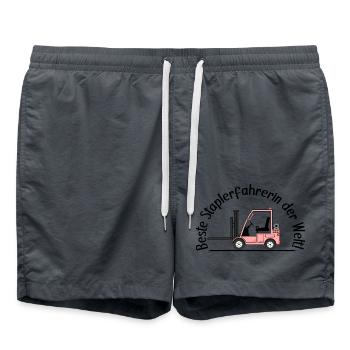 Staplerfahrerin beste Staplerfahrerin der Welt - Badeshorts - Anthrazit - Vorne - AI Model Male 185 light (185cm)