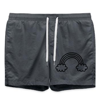 Regenbogen - Badeshorts - Anthrazit - Vorne - AI Model Male 185 light (185cm)