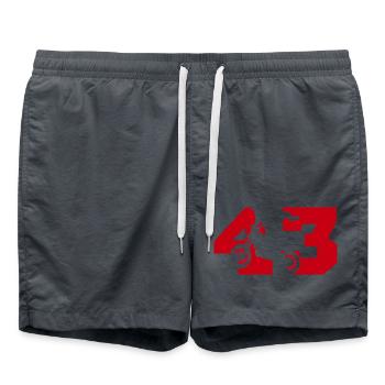 Moto 43 motard - Short de bain - charbon - Devant - AI Model Male 185 light (185cm)