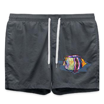 Poisson - Short de bain - charbon - Devant - AI Model Male 185 light (185cm)