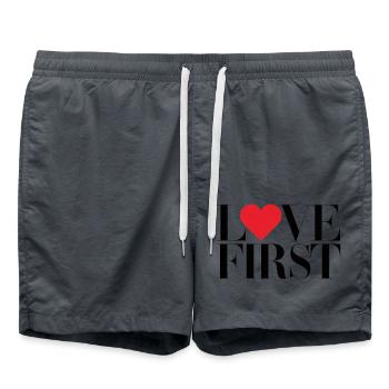 love first - Badeshorts - Anthrazit - Vorne - AI Model Male 185 light (185cm)
