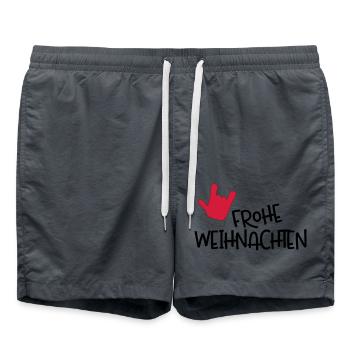Merry Christmas - Swim Trunks - anthracite - Front - AI Model Male 185 light (185cm)