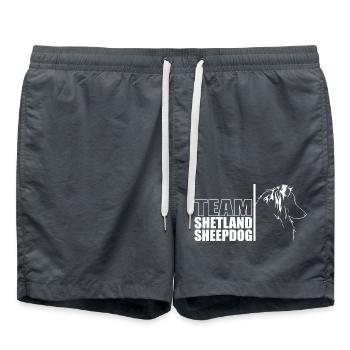 TEAM Shetland Sheepdog Dog Wilsigns - Swim Trunks - anthracite - Front - AI Model Male 185 light (185cm)