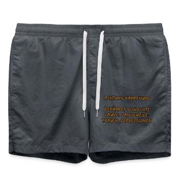 Achtung Kampfhund - Badeshorts - Anthrazit - Vorne - AI Model Male 185 light (185cm)