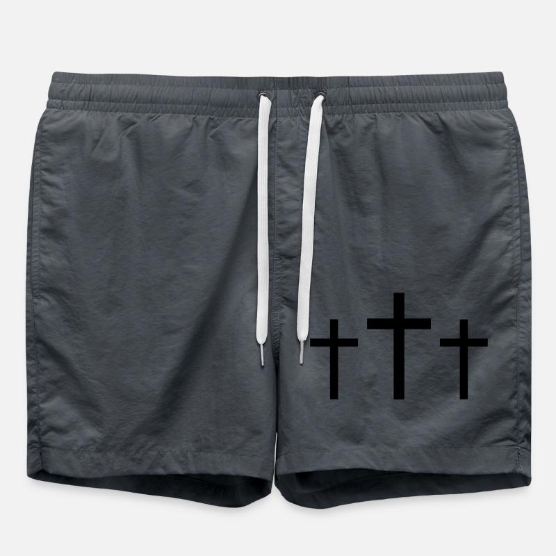 Three Crosses - Swim Trunks - anthracite