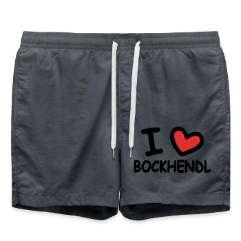 I Love Bockhendl Backhendl - Swim Trunks - anthracite - Front - AI Model Male 185 light (185cm)