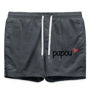Geschenkidee Weihnachten Geburtstag Mann Papa Papuan - Badeshorts - Anthrazit - Vorne - AI Model Male 185 light (185cm)
