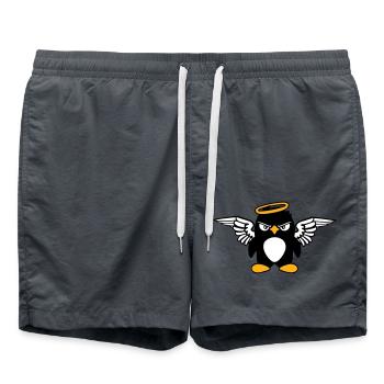 Pingouin Ange Ailes Halo Saintes Mouches - Short de bain - charbon - Devant - AI Model Male 185 light (185cm)