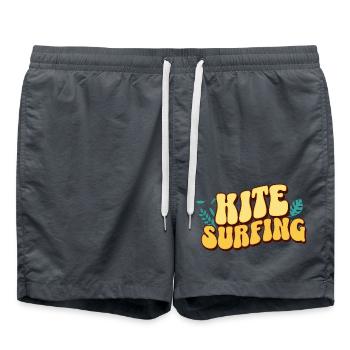 Kitesurf Kitesurfer Kiteboard - Badeshorts - Anthrazit - Vorne - AI Model Male 185 light (185cm)