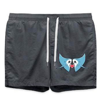 Rochen Verliebt Valentinstag - Badeshorts - Anthrazit - Vorne - AI Model Male 185 light (185cm)