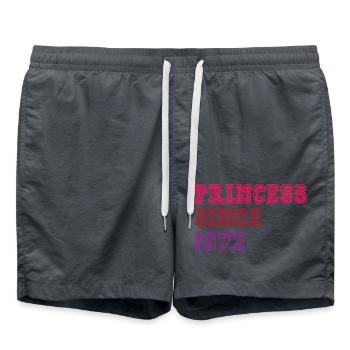 1972 Geburtstag Prinzessin - Badeshorts - Anthrazit - Vorne - AI Model Male 185 light (185cm)
