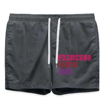 1980's Birthday Princess - Swim Trunks - anthracite - Front - AI Model Male 185 light (185cm)