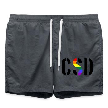 CSD - Christopher Street Day - Gay - Lesbian - Badeshorts - Anthrazit - Vorne - AI Model Male 185 light (185cm)