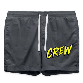 Crew lettering - Swim Trunks - anthracite - Front - AI Model Male 185 light (185cm)