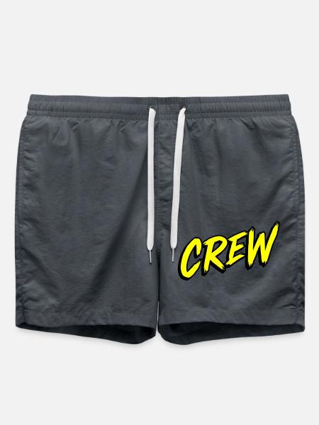 Crew lettering - Swim Trunks - anthracite