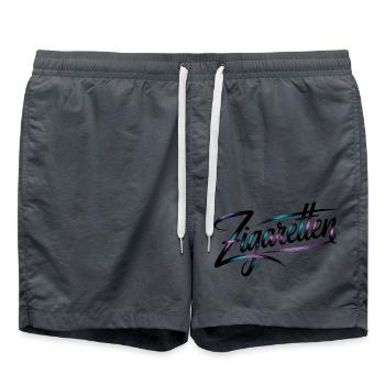 Cigarettes - Funny German Smoker Memes - Swim Trunks - anthracite - Front - AI Model Male 185 light (185cm)