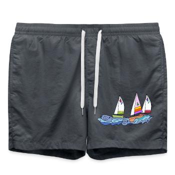Sailboat - Swim Trunks - anthracite - Front - AI Model Male 185 light (185cm)