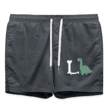 Buchstabe L - Badeshorts - Anthrazit - Vorne - AI Model Male 185 light (185cm)