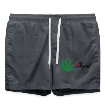 (il)legal Cannabis legalize it - Swim Trunks - anthracite - Front - AI Model Male 185 light (185cm)