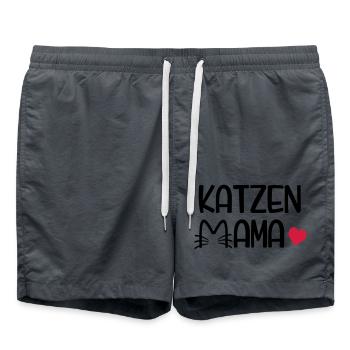 Katzen Mama - Badeshorts - Anthrazit - Vorne - AI Model Male 185 light (185cm)
