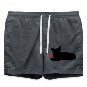 Corgi - Swim Trunks - anthracite - Front - AI Model Male 185 light (185cm)