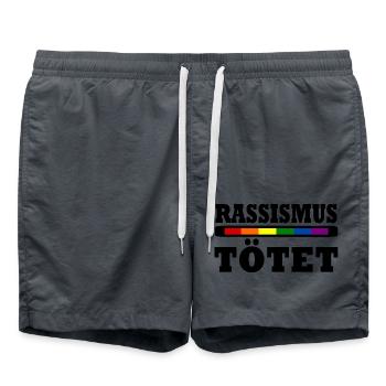 Rassismus Tötet - Badeshorts - Anthrazit - Vorne - AI Model Male 185 light (185cm)