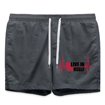 Be you Belive - Swim Trunks - anthracite - Front - AI Model Male 185 light (185cm)