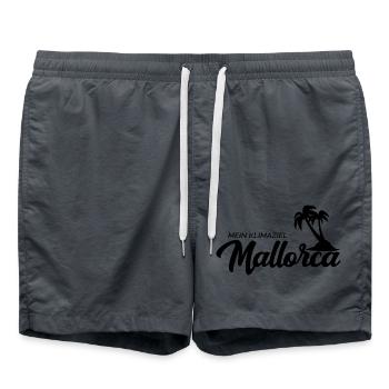 Mallorca Urlaub Klimaziel - Badeshorts - Anthrazit - Vorne - AI Model Male 185 light (185cm)