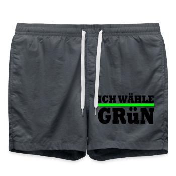 Ich wähle grün - Badeshorts - Anthrazit - Vorne - AI Model Male 185 light (185cm)