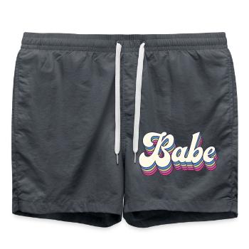 Retro Style Babe - Cadeau d’enterrement de vie de jeune fille - Short de bain - charbon - Devant - AI Model Male 185 light (185cm)