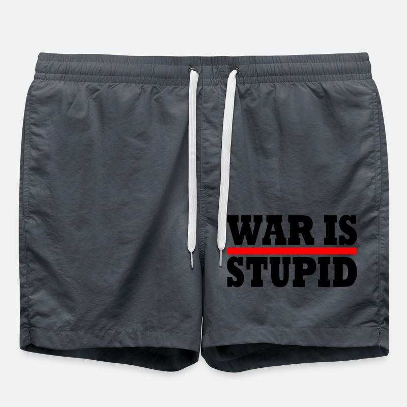 War is stupid - Swim Trunks - anthracite
