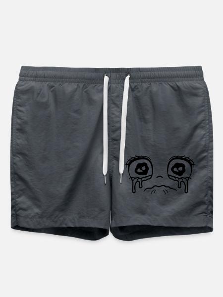 Crying sad girl face - Swim Trunks - anthracite