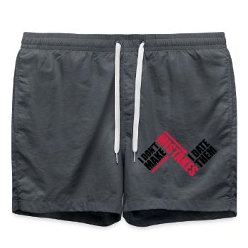 Date Mistakes Quote Logo - Swim Trunks - anthracite - Front - AI Model Male 185 light (185cm)