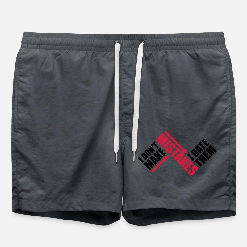 Date Mistakes Quote Logo - Swim Trunks - anthracite